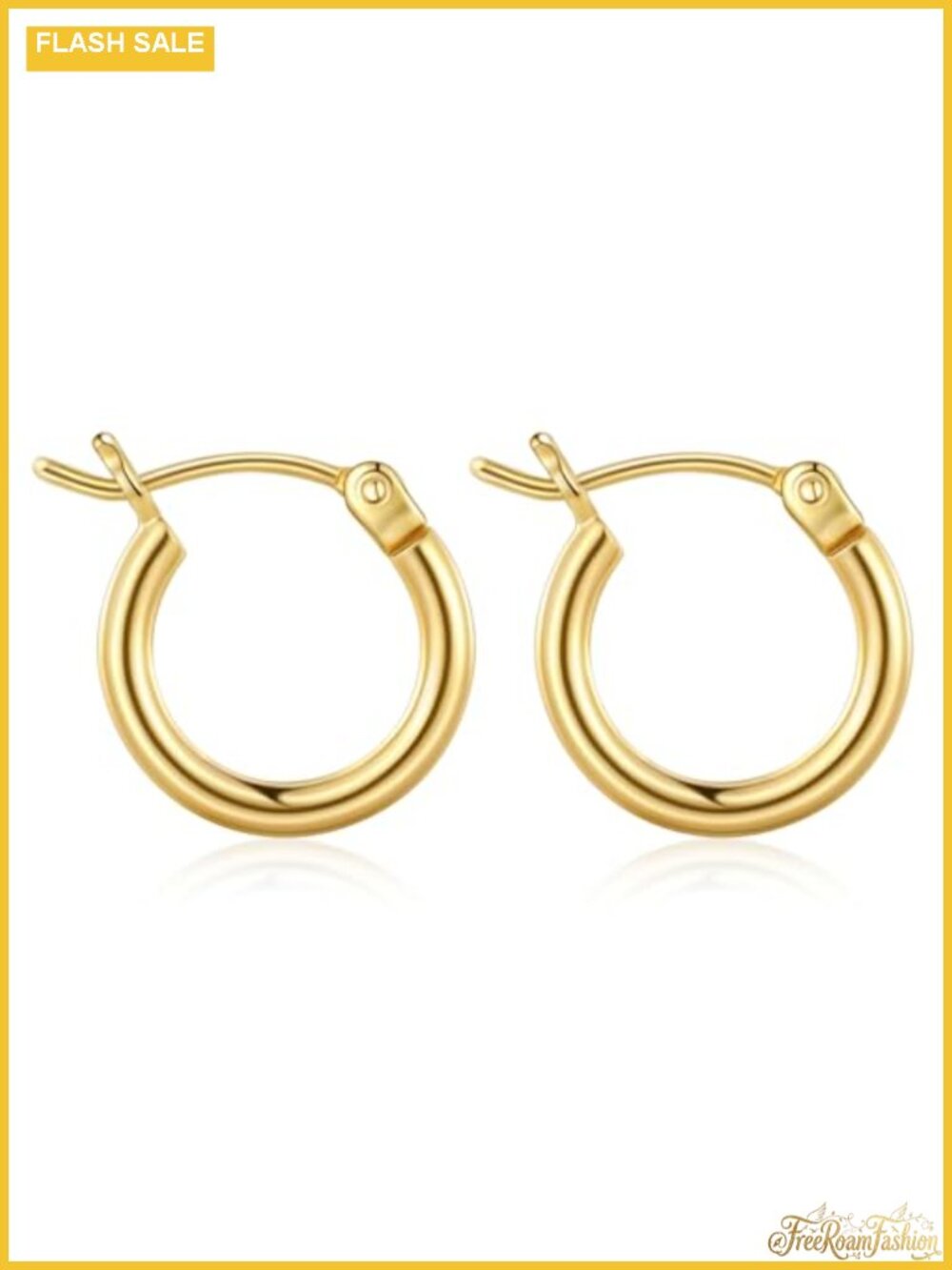 14K Gold Plated Hoop Earrings for Women - Hypoallergenic Lightweight